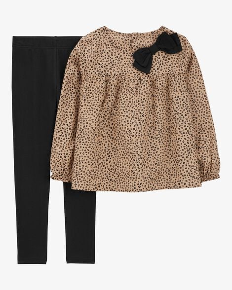Product image 1 of Kid 2-Piece Leopard Top & Legging Set