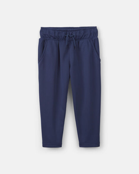 toddler boy french terry active pants - navy blue