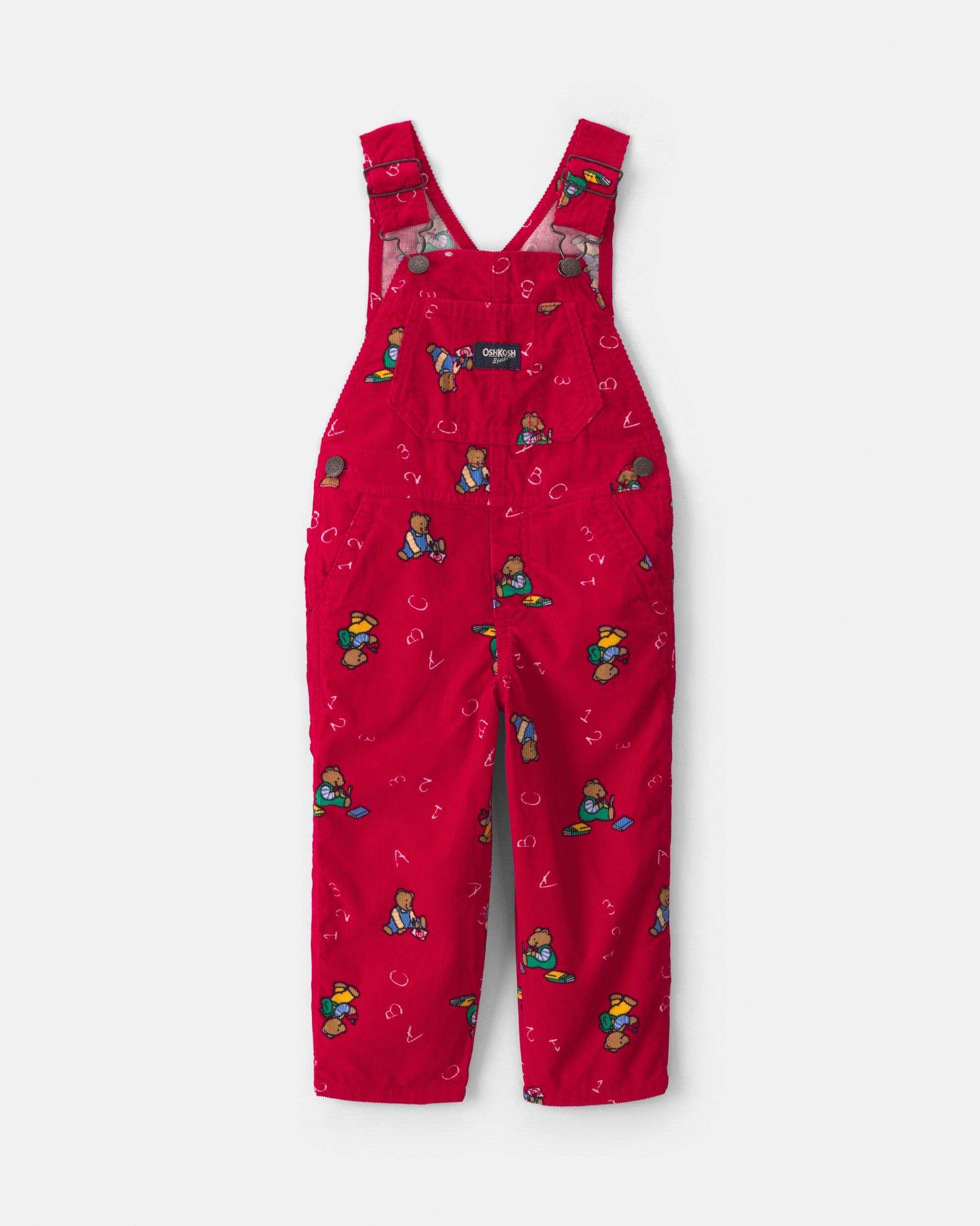 OshKosh B'gosh Toddler Bear Corduroy Overalls 2T Red