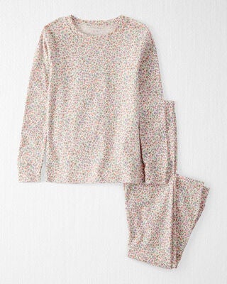 Product image 1 of Kid Floral Print Organic Cotton 2-Piece Pajamas