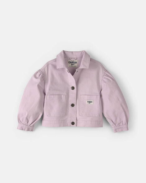 Toddler Girl Twill Bomber Jacket - Purple