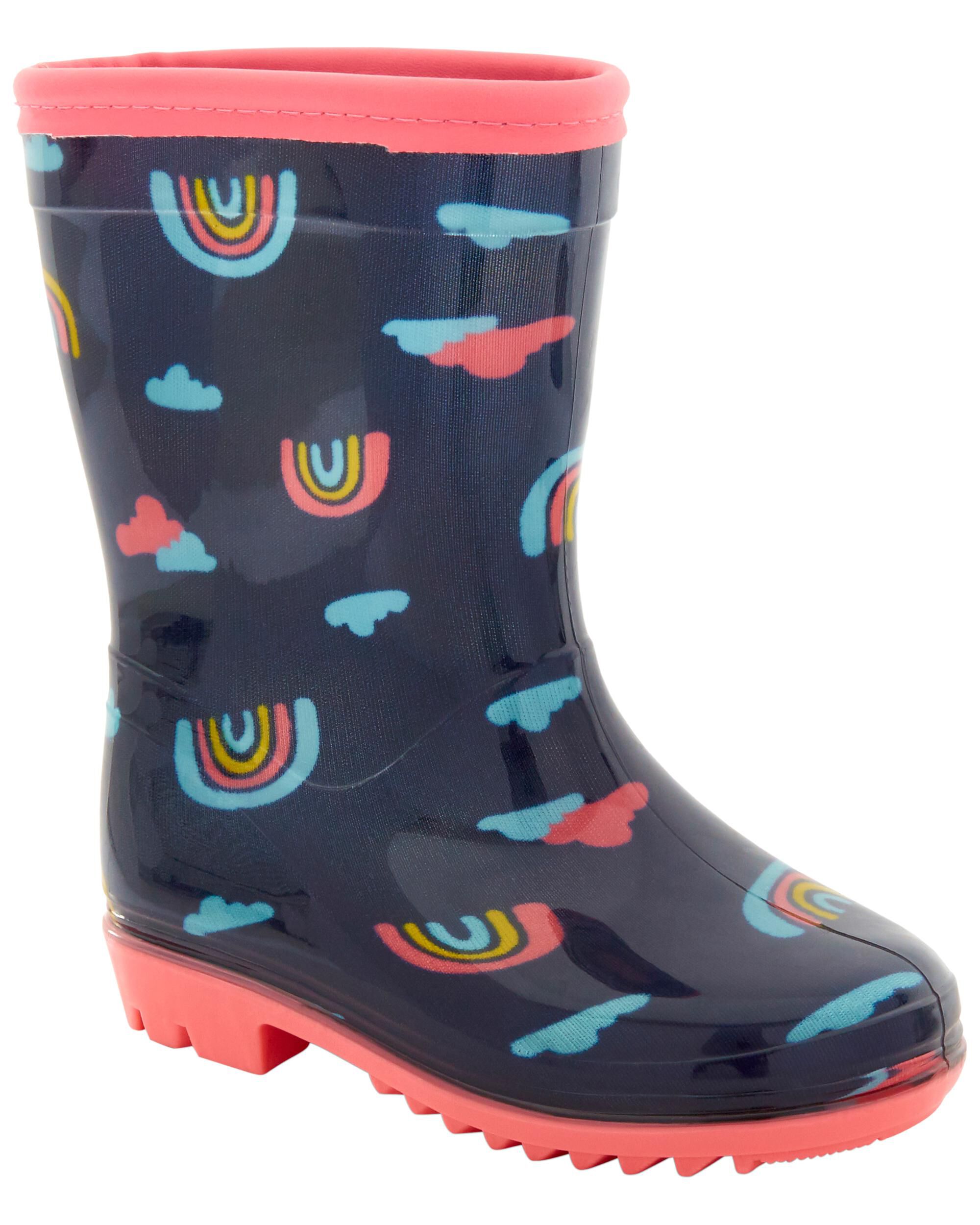 rainbow rain boots