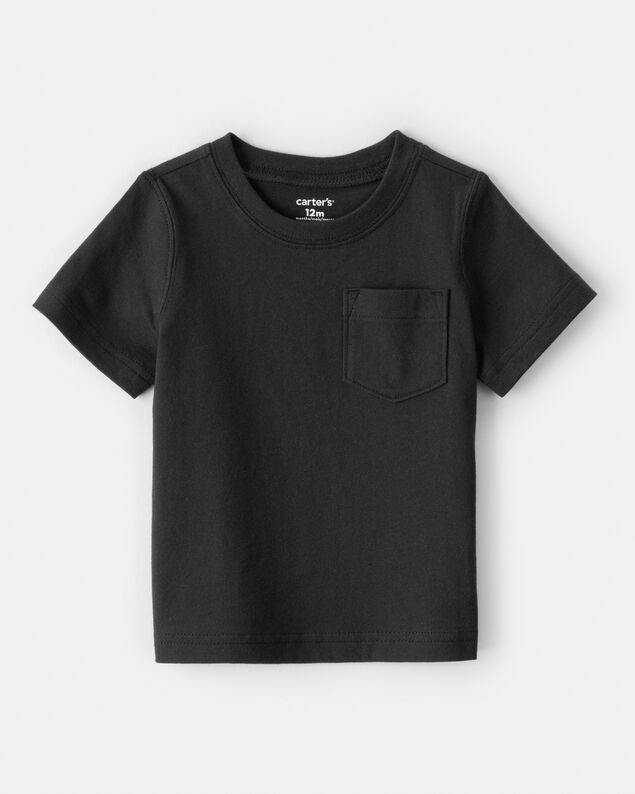 Product image 1 of Baby Solid Short-Sleeve Pocket Tee - Black