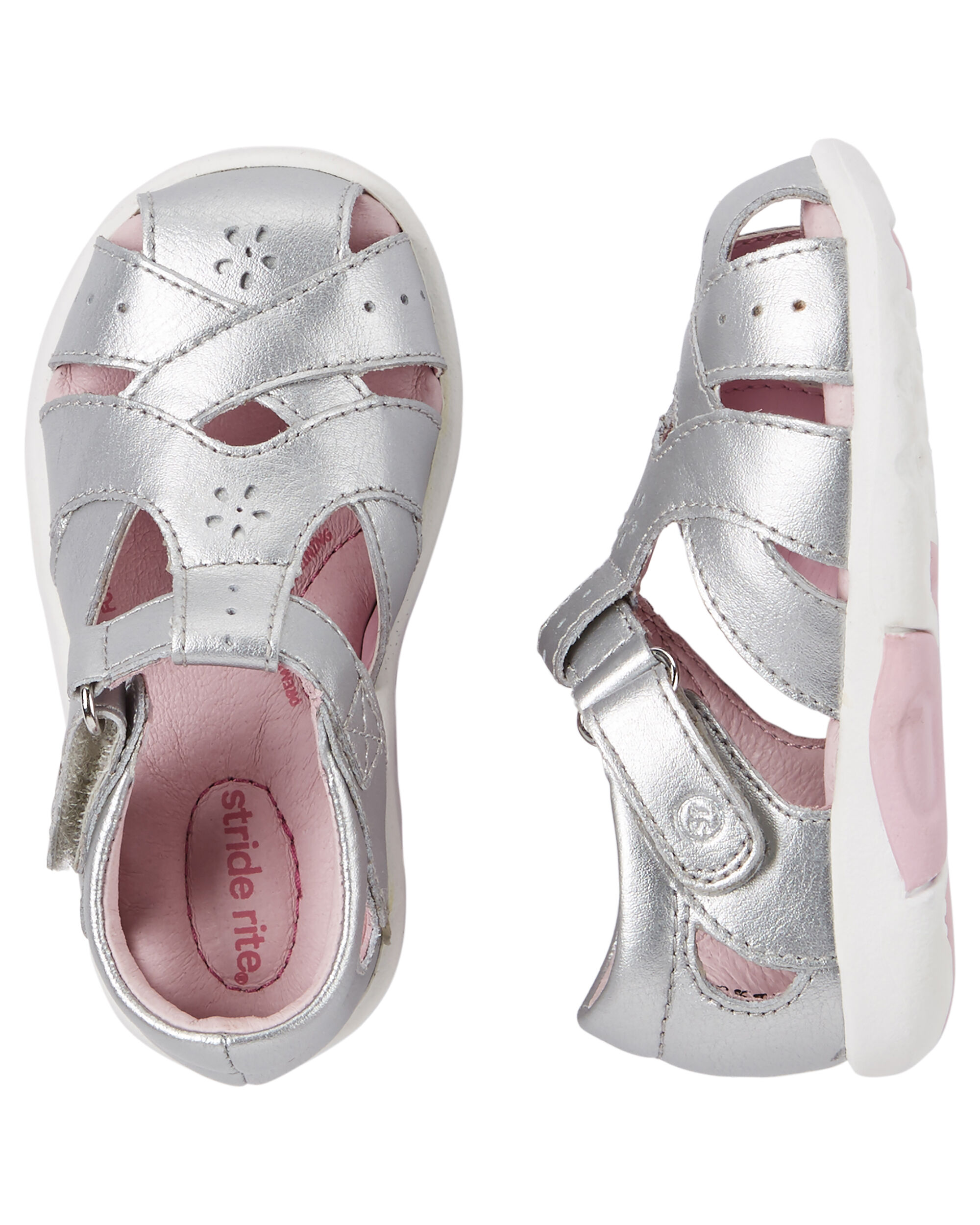 stride rite silver sandals