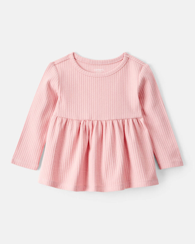 Product image 1 of Baby Girl Long-Sleeve Peplum Top - Pink