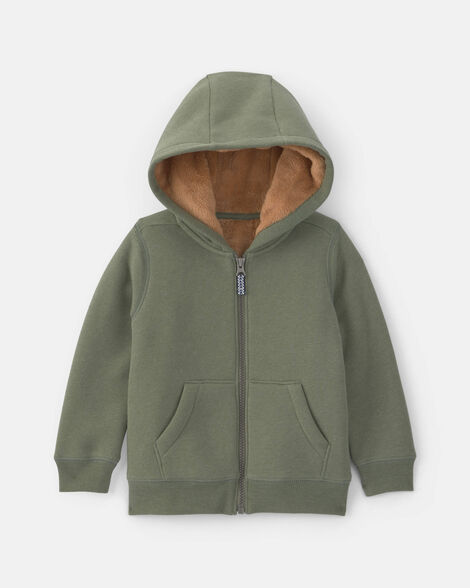 toddler boy fleece zip-up jacket - green