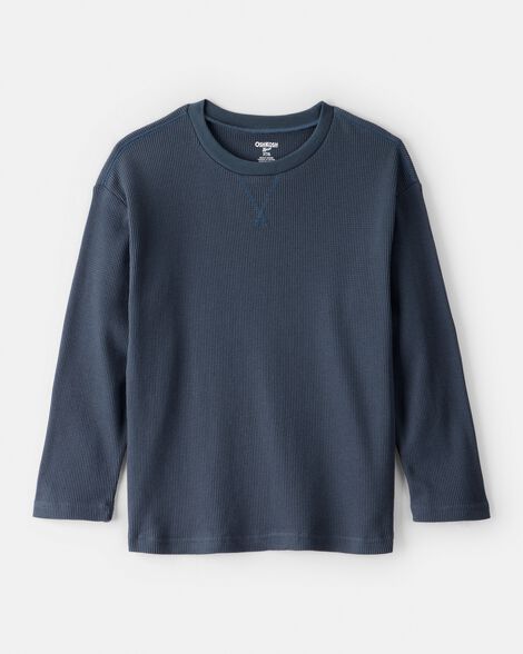 Boys Solid Thermal Long-Sleeve Tee - Navy