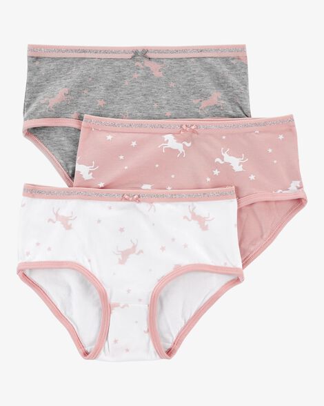  Product image 1 of 3-Pack Unicorn Print Brief Cotton Underwear