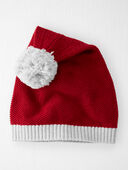 Santa Red - Toddler Organic Cotton Sweater Knit Santa Hat, Selected