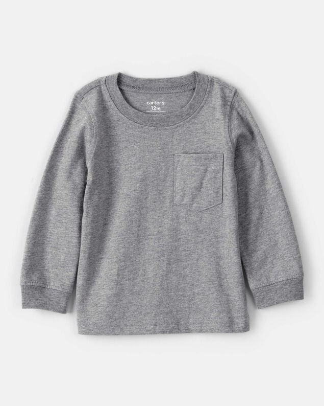 Product image 1 of Baby Boy Long-Sleeve Pocket Tee - Grey