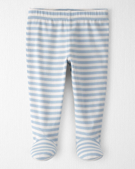Baby Organic Cotton Footed Pants in Stripes