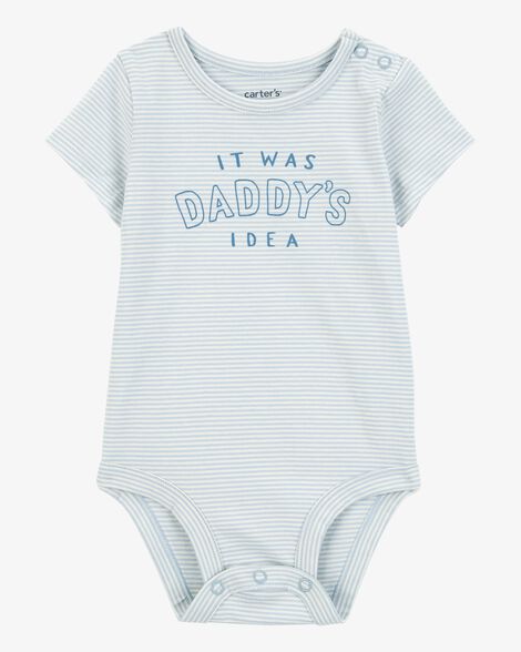  Product image 1 of Baby "It Was Daddy's Idea" Short-Sleeve Bodysuit - Blue
