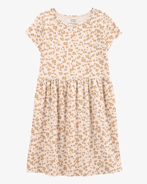  Product image 1 of Kid Cheetah Animal Print Short-Sleeve Dress