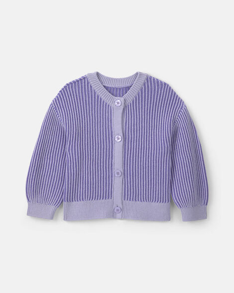 Toddler Girl Button-Down Cardigan Sweater - Purple