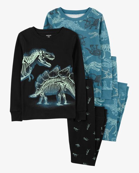  Product image 1 of Kid 4-Piece Glow Dinosaur 100% Snug Fit Cotton Pajamas