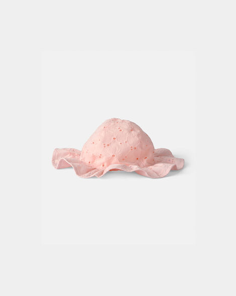 baby girl floral sunhat - pink