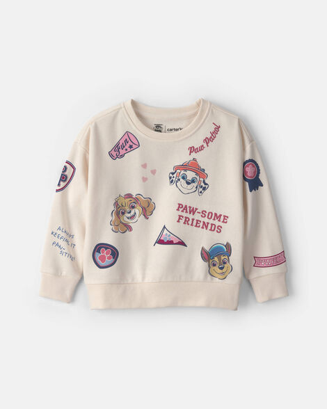 toddler girl paw patrol® pullover sweatshirt - cream