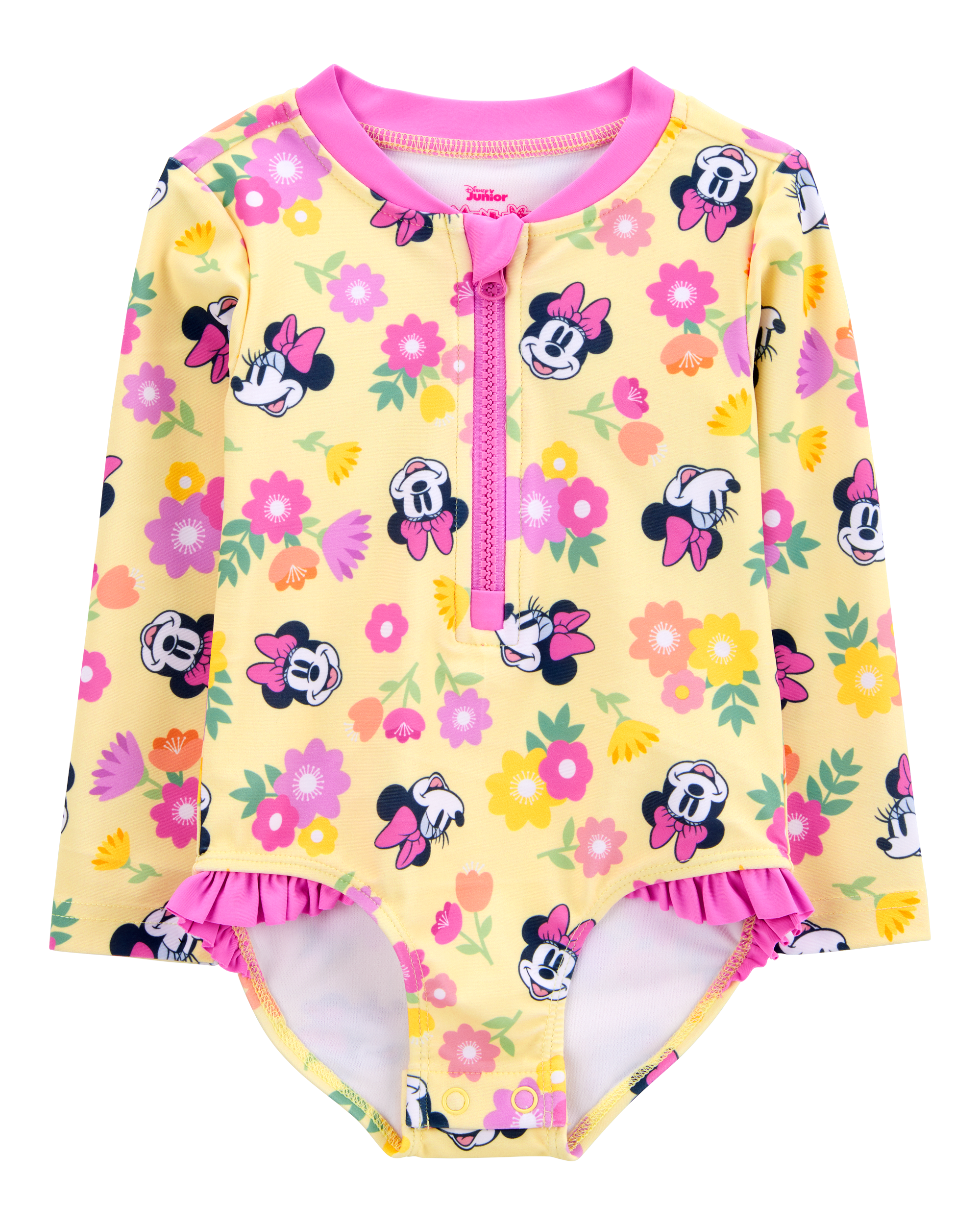 Baby Disney© Minnie Mouse 1-Piece Rashguard Swimsuit - Yellow/Pink