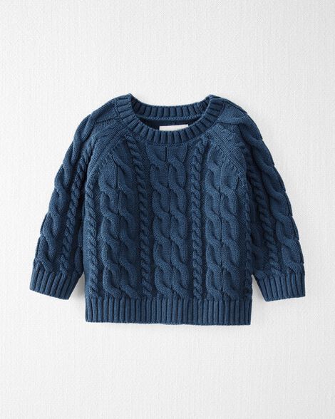 Babyhug 100% Organic Cotton Full Sleeves Cable Knit Sweater - Red main image 1