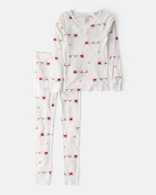 Kid Organic Cotton Pajamas Set in Gingerbread Man Print