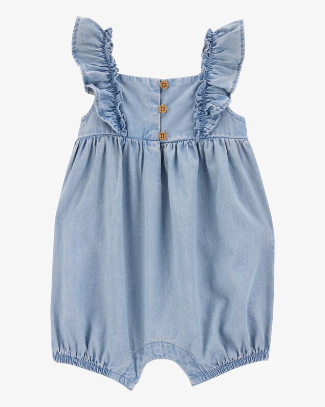 Product image 1 of Baby Girl Chambray Flutter Romper