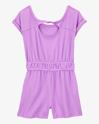 Product image 2 of Kid Ribbed Textured Romper - Purple