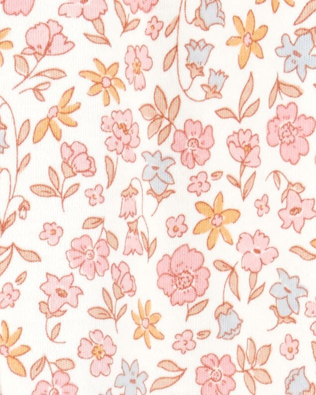 Product image 2 of Baby Girl Floral 2-Way Zip Cotton Sleep & Play Pajamas - Pink