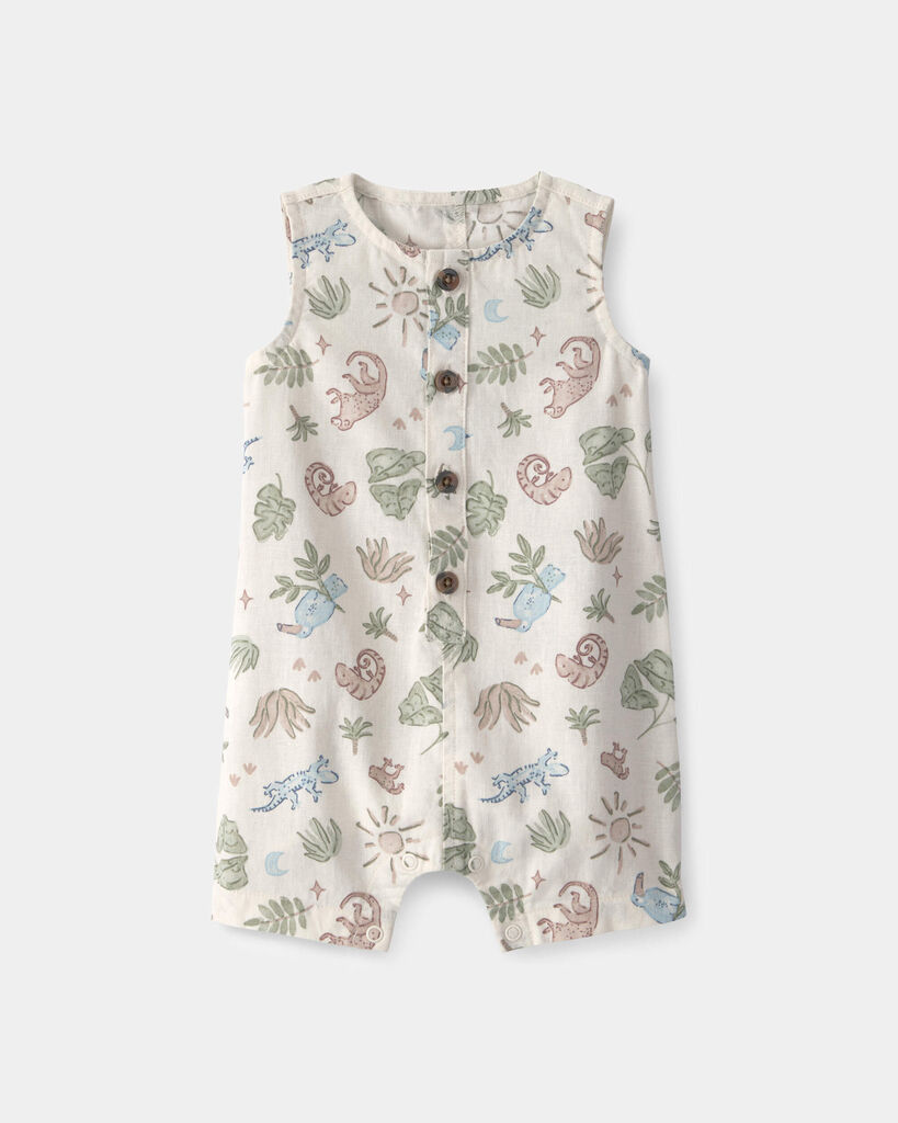 Carter's baby boy desert sleeveless romper 12M Beige
