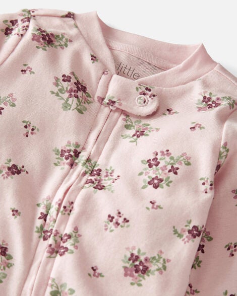  Product image 3 of Baby Organic Cotton Sleep & Play in Wildberry Bouquet Pajamas