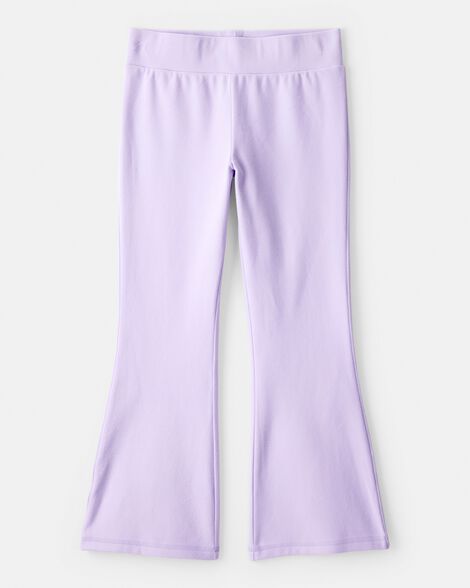 girls microfleece flare pants - purple