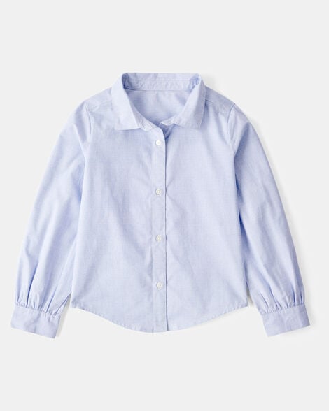 Kid 2-Piece Button-Front Shirt & Sweater Vest Top - Pink/White