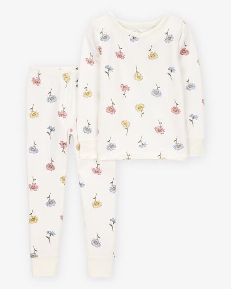  Product image 1 of Toddler Floral Print PurelySoft 2-Piece Pajamas - Ivory
