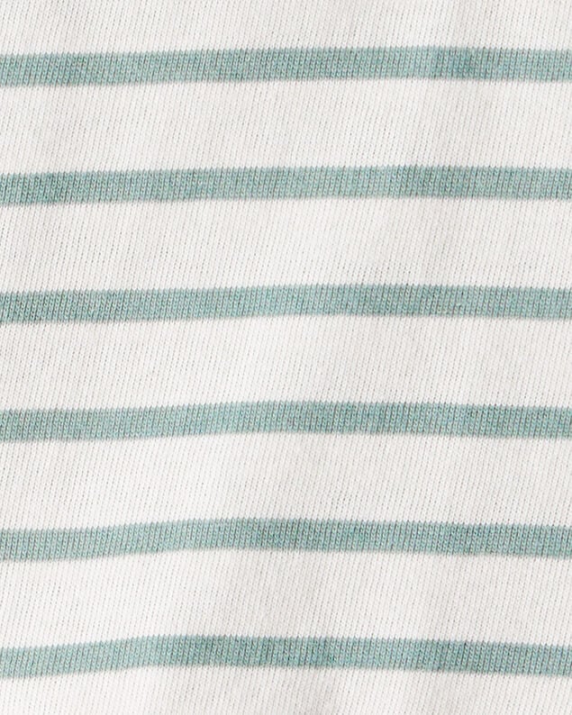 Product image 2 of Baby Girl Striped Short-Sleeve Peplum Top - White/Green