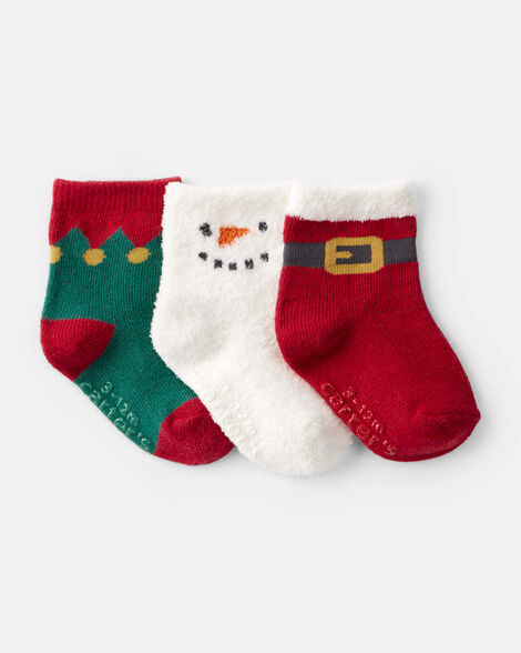baby boy 3-pack christmas booties