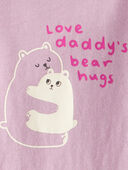Baby Girl Bear Hugs Long-Sleeve Graphic Bodysuit - Pink