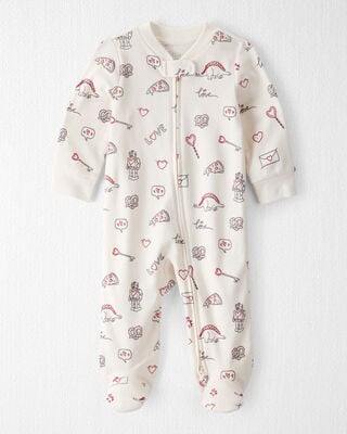 Baby Otter Print 100% Cotton Long-Sleeve Snug Fit Sleep & Play Pajamas - Blue