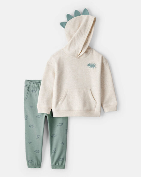 toddler boy daydream fleece dinosaur print long-sleeve tee & pant set