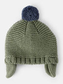 Green - Baby Boy Pom Winter Hat - Green, Selected