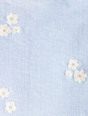 Blue - Baby Girl Embroidered Denim Skort - Blue, Selected