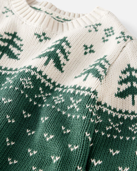Product image 2 of Toddler Organic Cotton Evergreen Fair Isle Sweater