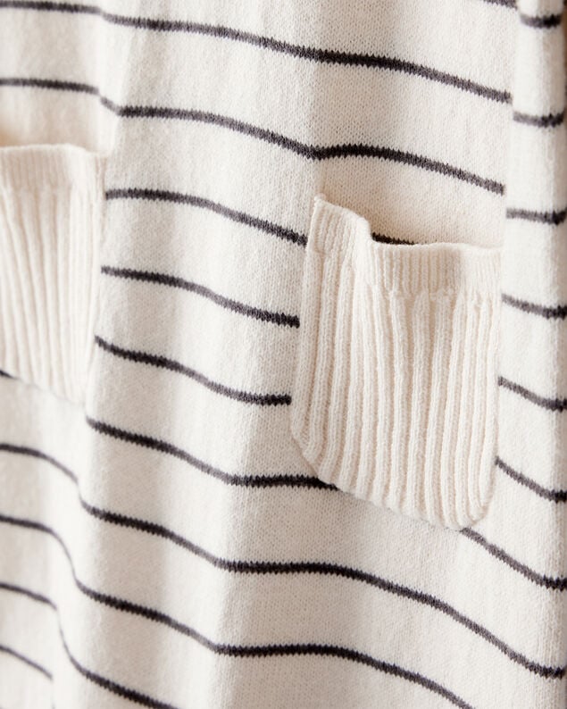 Product image 2 of Baby Boy Striped Cotton Long-Sleeve Jumpsuit - White