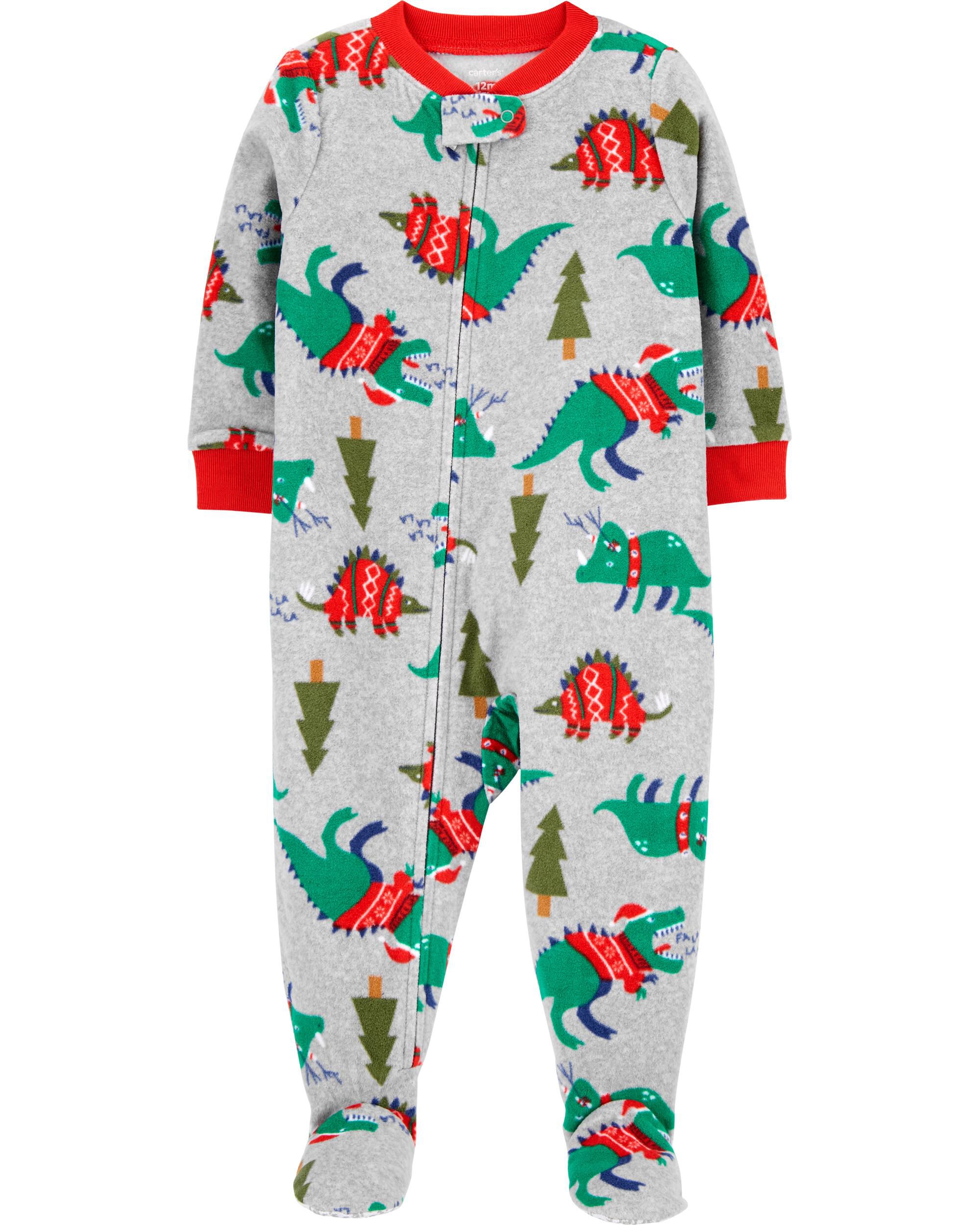 carters fleece dinosaur pajamas