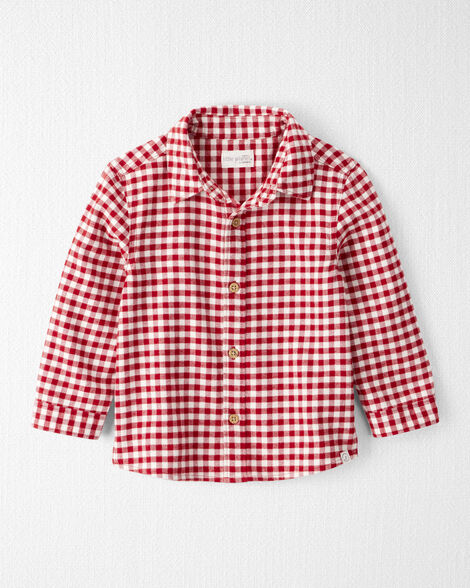 Toddler Boy Plaid Organic Cotton Button-Front Flannel Shirt