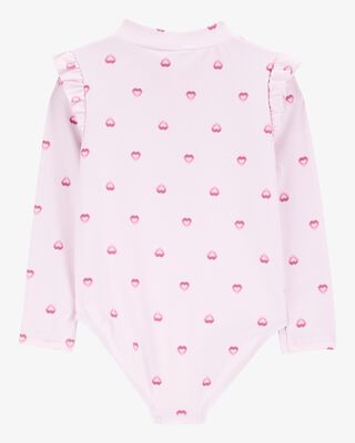 Product image 2 of Toddler 1-Piece Heart-Print Long-Sleeve Rashguard Swimsuit - Pink