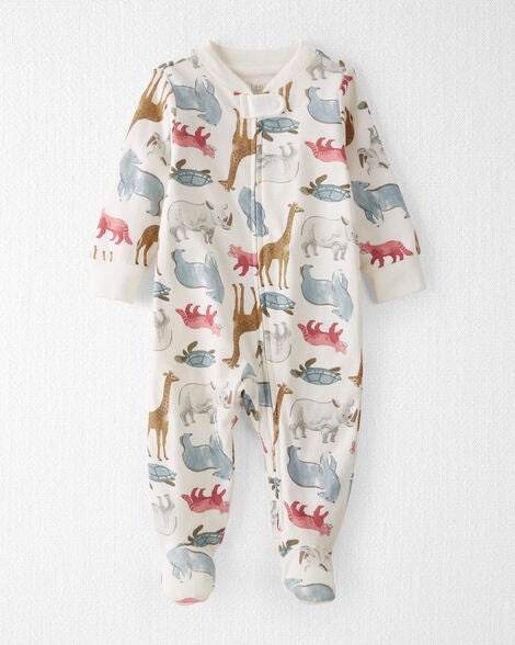  Product image 1 of Baby Organic Cotton Sleep & Play Pajamas in Wildlife Animals