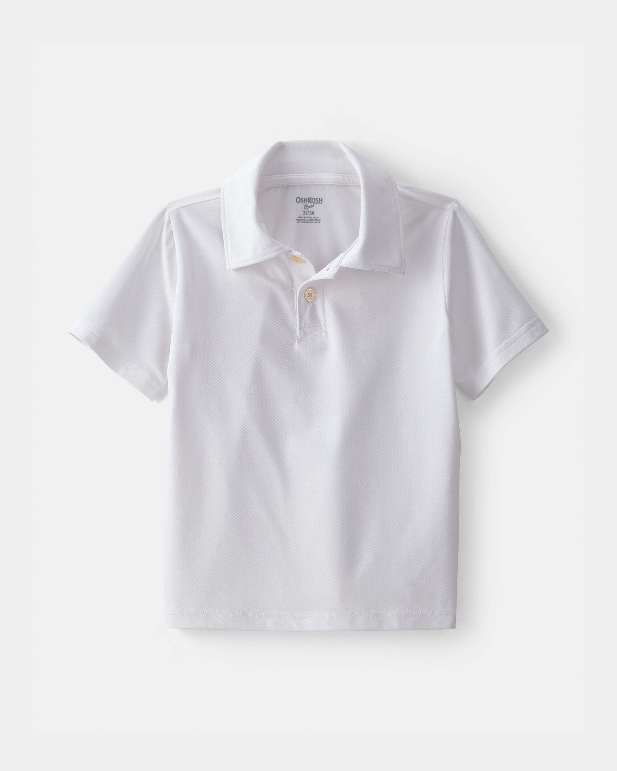 OshKosh Bgosh Toddler Boy Uniform Active Polo Shirt 2T White 11$