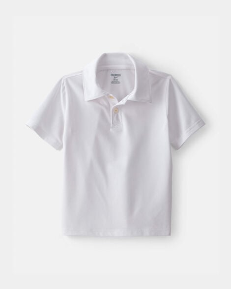 Toddler Boy Uniform Active Polo Shirt - White