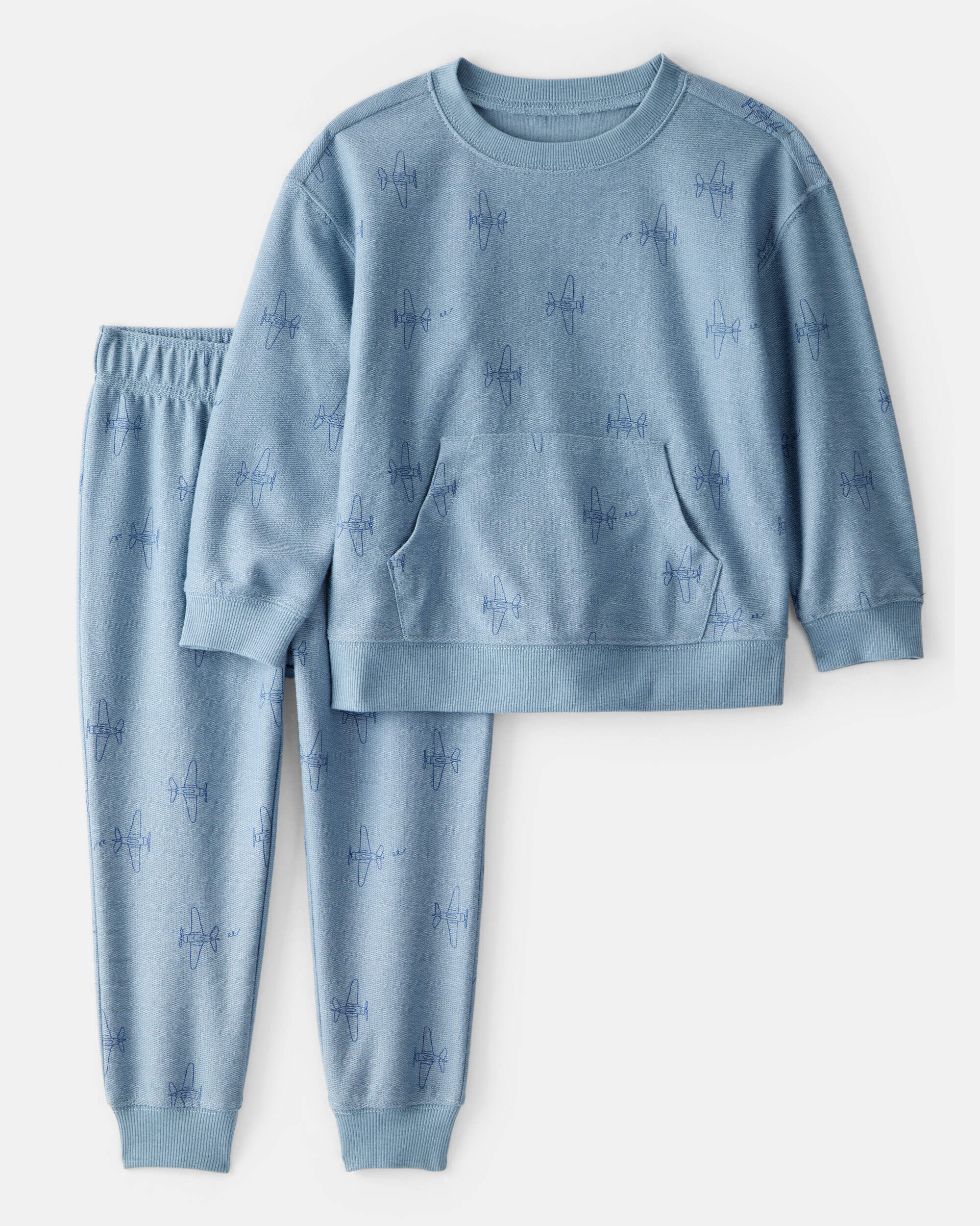 T2 World of Breakfasts セット Baby 2-Piece Organic Cotton Waffle Knit Set in Shadow Fox