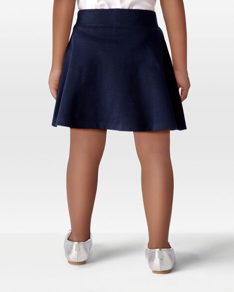 Product image 3 of Toddler Ponte Knit Uniform Skort - Navy