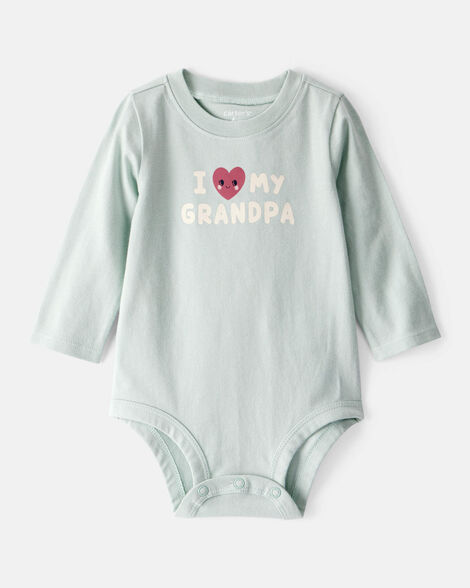baby girl cotton long-sleeve graphic bodysuit - blue